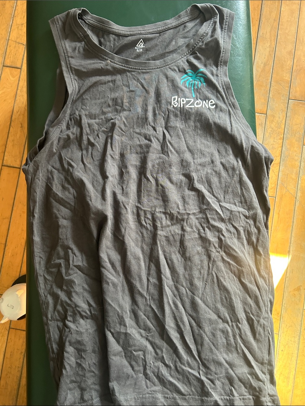 RipZone Men's Gray Sleeveless Tank with Teal Palm Logo